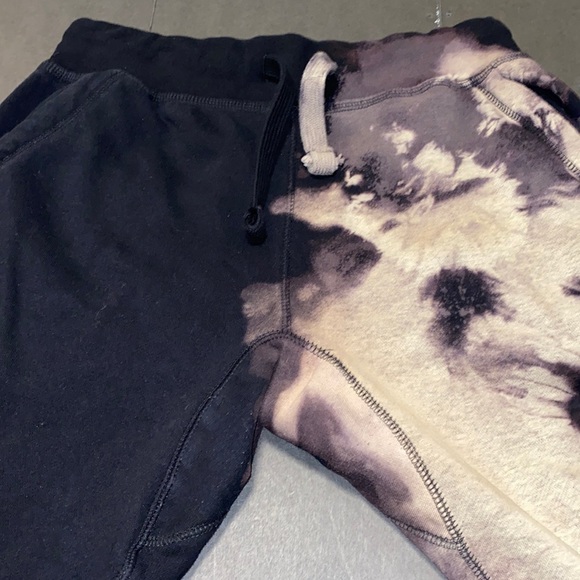 Lane Seven Medium Black Bleach Dye Half Drawstring Sweatpants - Picture 8 of 9